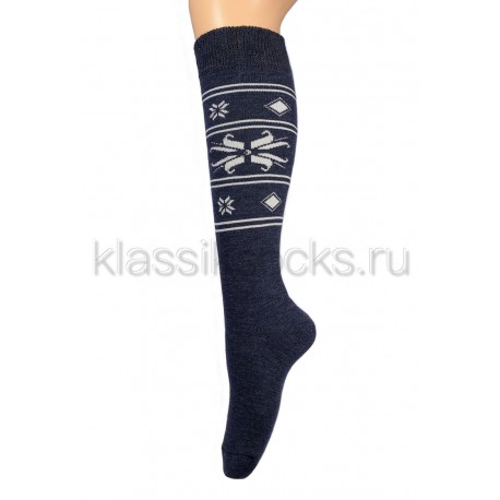 Зимние женские шерстяные носки с высоким паголенком ГК-14С